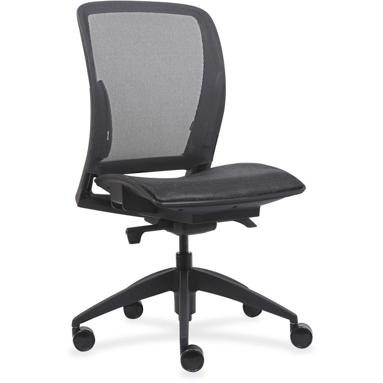 Lorell Mid-back Chair, Mesh Seat & Back, 26-1/2" x 25" x 45", Black (LLR83106)