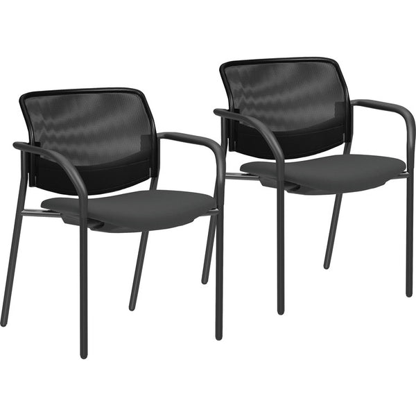 Lorell Guest Chair, Mesh Back, 26-1/2" x 27-1/2" x 40", Black (LLR83112)