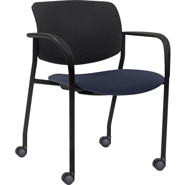 Lorell Stacking Chairs, Dark Blue Fabric Seat, 25-1/2" x 25" x 33"H, 2/CT (LLR83115A204)