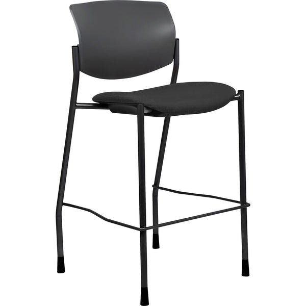 Lorell Stool, Black Plastic Back, 21-1/2" x 25" x 45", Black Fabric Seat (LLR83119)