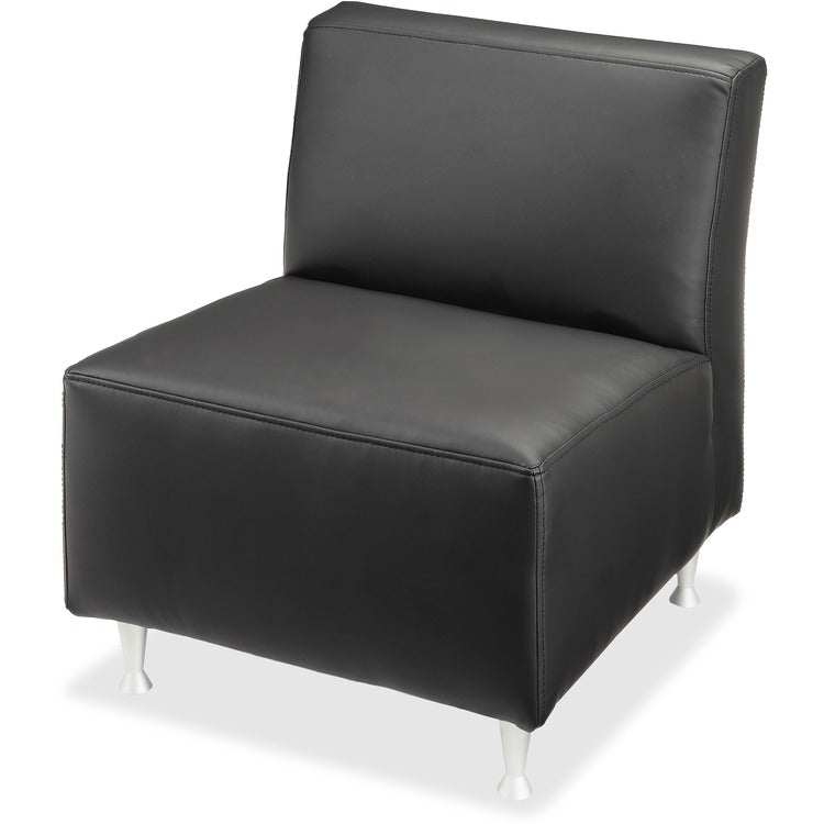 Lorell Lounge Chair, No Arms, Leather, 24-1/2" x 29" x 29-1/2", Black (LLR86917)