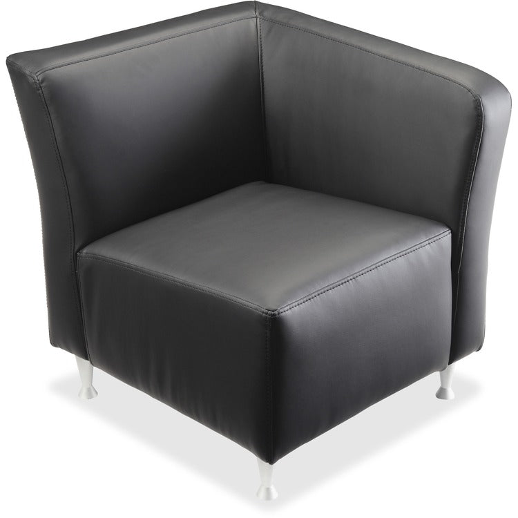 Lorell Lounge Chair with Left Arm, Leather, 26-3/4" x 29" x 29-1/2", Black (LLR86919)