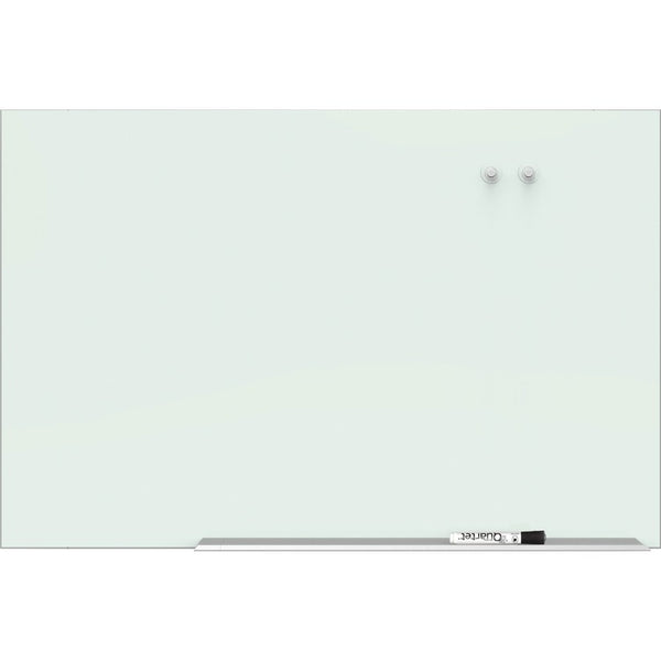 Quartet Element Framed Magnetic Glass Dry-Erase Boards, 85" x 48", Aluminum Frame (QRTG8548E)