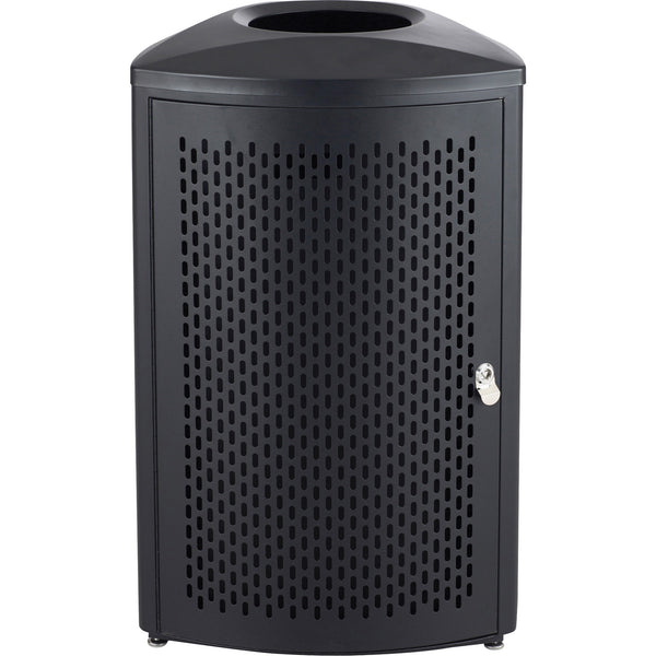 Safco Indoor Waste Receptacle, Triangle with Open Top Dome, Steel, 20 gal, Black (SAF9961BL) Each