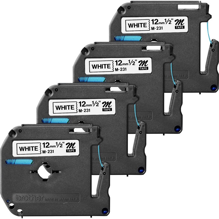 Brother Labeling Tape, Non-laminated, 1/2" Size, 4/BD (BRTM231BD) Pack of 4