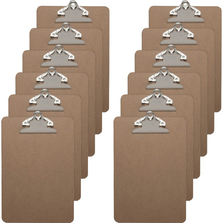Business Source Clipboards with Standard Metal Clip, 6" x 9", 12/BX, Brown (BSN16506BX) Box of 12