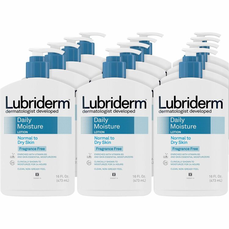 Lubriderm Moisturizing Lotion, Lubriderm, Daily, 16oz., 12/CT (JOJ48323CT) Case of 12