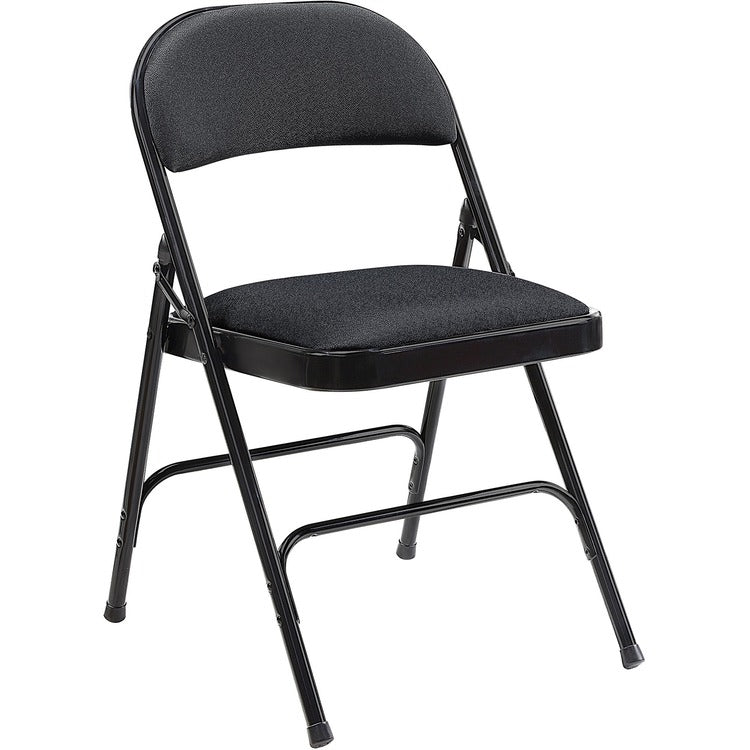 Lorell Padded Seat Folding Chairs,400 lb. Cap, 29-1/2" x 2" x 23-1/3", 4/CT, Black (LLR62532)