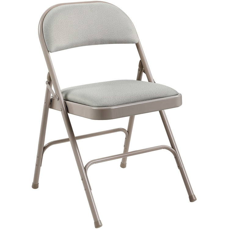 Lorell Padded Seat Folding Chairs,400 lb. Cap, 29-1/2" x 2" x 23-1/3", 4/CT, Beige (LLR62533)