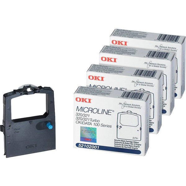 Oki Matrix Nylon Printer Ribbons for Microline, 4/BD, Black (OKI52102001BD)