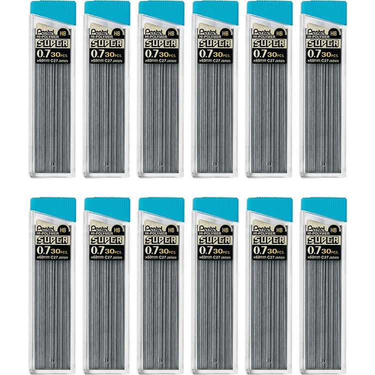 Pentel Hi-Polymer Lead, 0.7 mm, Medium, 360/BX, HB/Black (PENC27HBBX) Box of 630