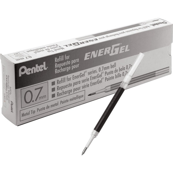 EnerGel Gel Pen Refills for EnerGel, 0.7mm, Fine, 12/BX, Black Ink (PENLR7ABX) Box of 12
