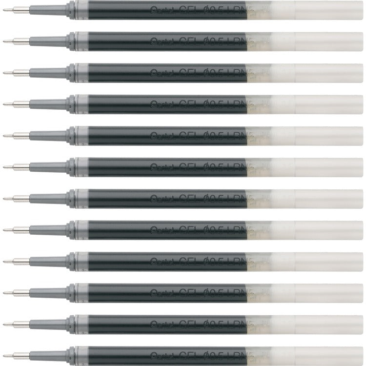 EnerGel Gel Pen Refills for EnerGel, 0.5mm, Needle Tip, 12/BX, Black Ink (PENLRN5ABX) Box of 12