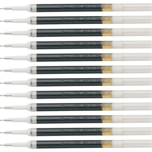 EnerGel Gel Pen Refills for EnerGel, 0.7mm, Needle Tip, 12/BX, Black Ink (PENLRN7ABX) Box of 12