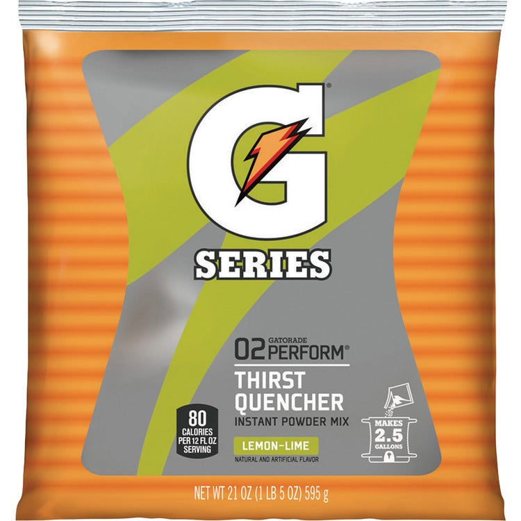 Gatorade Mix Pouches, 2-1/2 Gal Yield/Pouch, 32/CT, Lemon Lime (QKR03969CT) Case of 32