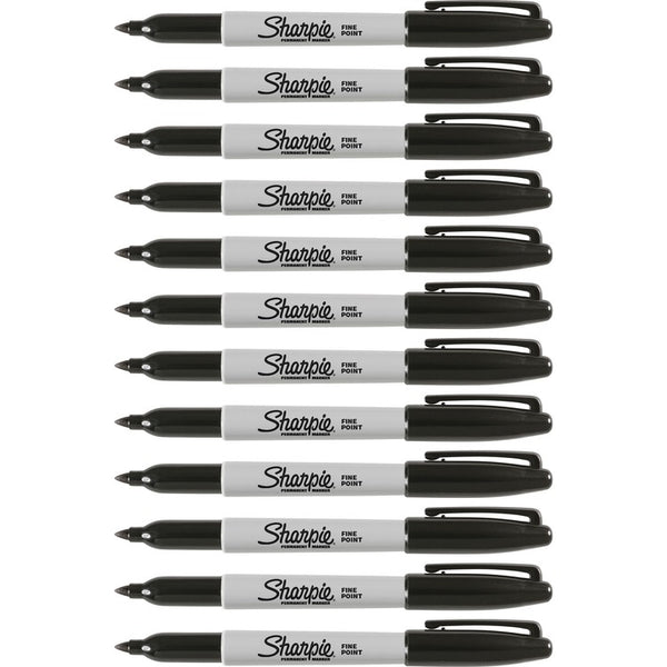 Sharpie Permanent Marker, Fine Point, 12/DZ, Black (SAN30051DZ)