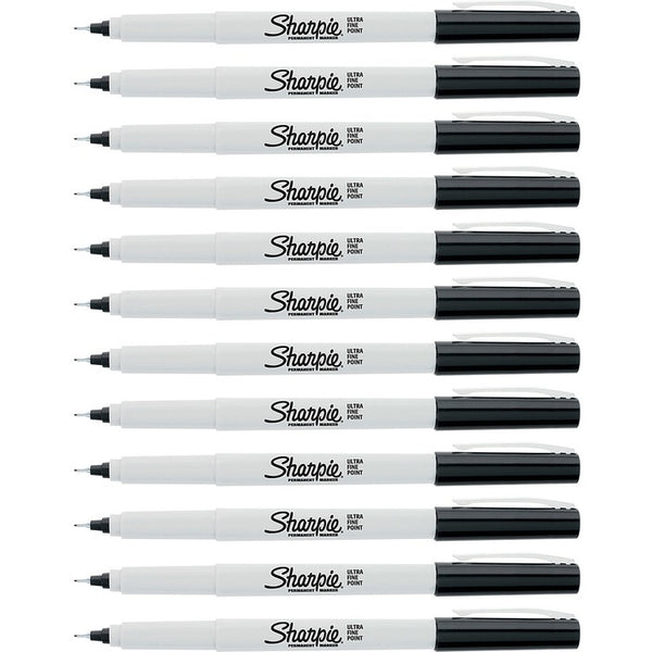 Sharpie Permanent Marker, Ultra-Fine, 12/DZ, Black (SAN37121DZ)