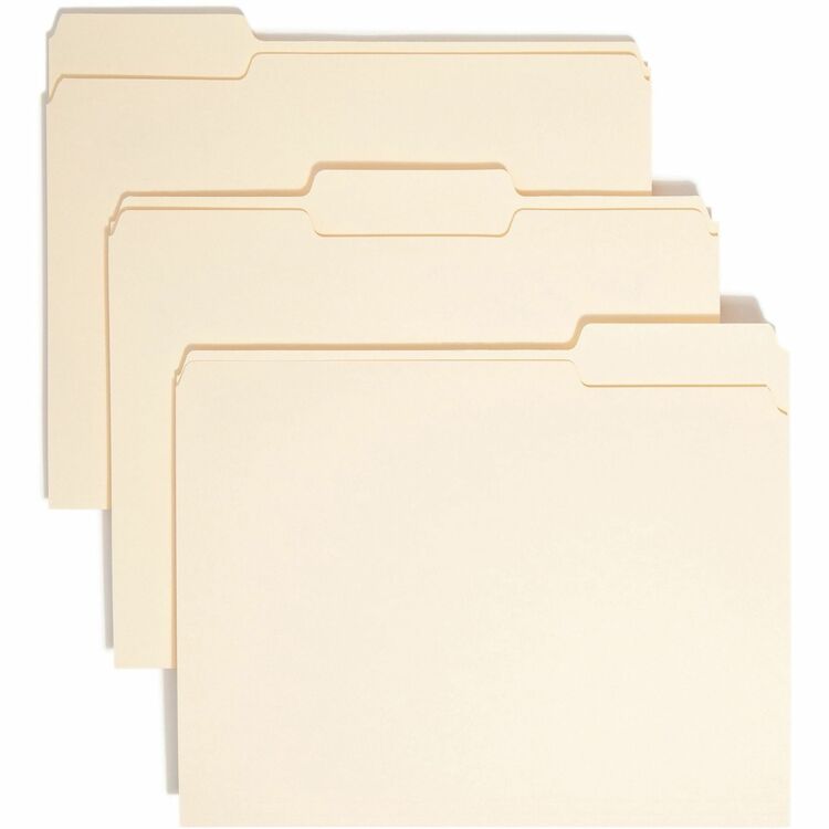 Smead File Folders, 1/3 Assorted Tab Cut, 1 Ply, Letter,500/CT, Manilla (SMD10330CT)
