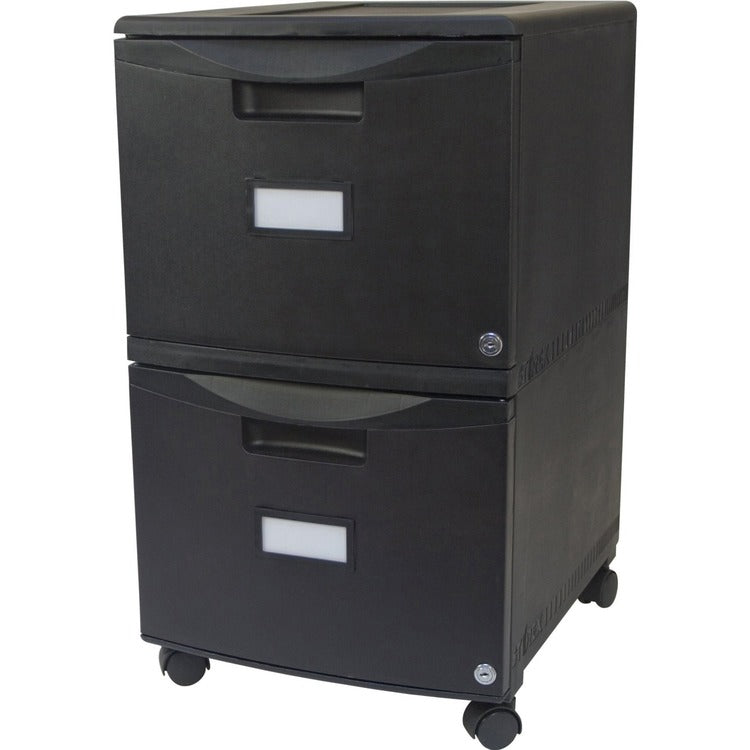 Storex File Cabinet, 2-Drawers, Letter/Legal, 14-3/4" x 18-1/4" x 26", Black (STX61312U01C) Each