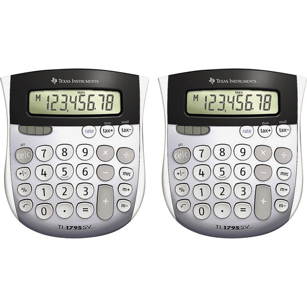 Texas Instruments Calculators, TI-1795, Mini, Dual Power, 4-7/8" x 5-2/3" x 1", 2/BD, Solar (TEXTI1795SVBD) Each