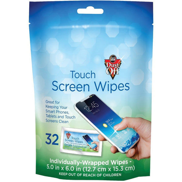 Dust-Off Touch Screen Wipes, 5 x 7.75, 32 Individual Foil Packets (FALDTSW32M) Each