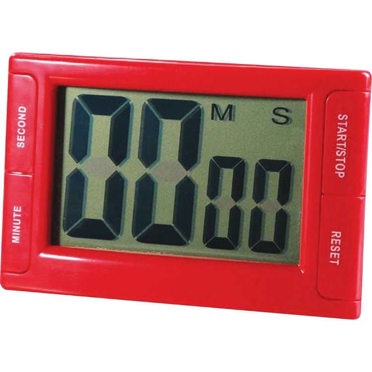 Ashley Digital Timer, Magnetic Backing, 2"Wx3/4"Lx3-3/4"H, Red (ASH10207)