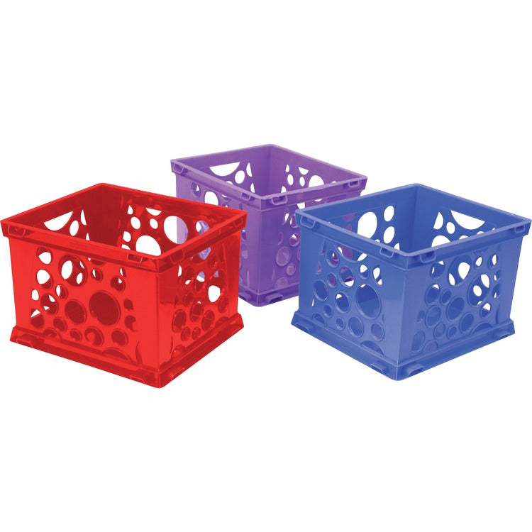 Storex File Crate, 14-1/4"Wx17-1/4"Lx10-1/2"H, 3/CT, Assorted (STX61797U03C) Case of 3