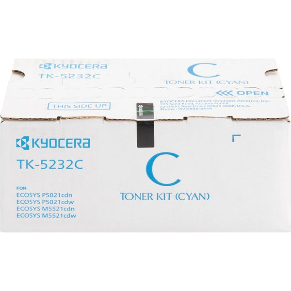 Kyocera Toner Cartridge, f/ 5021/5521, 2200 Page Yield, Cyan (KYOTK5232C) Each