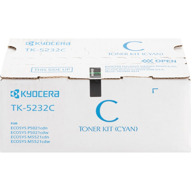 Kyocera Toner Cartridge, f/ 5021/5521, 2200 Page Yield, Cyan (KYOTK5232C) Each