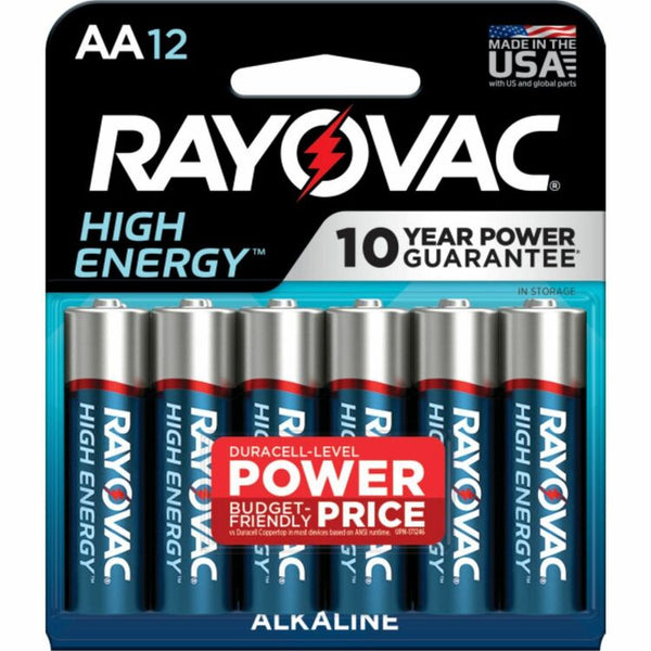 Rayovac High Energy Premium Alkaline AA Batteries, 12/Pack (RAY81512K) Pack of 12
