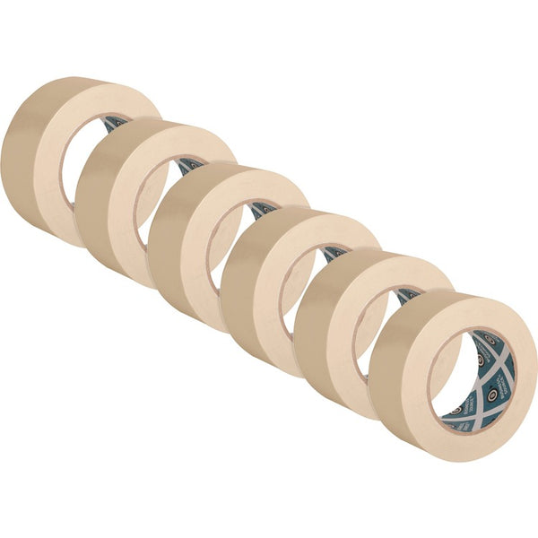 Business Source Masking Tape, 3" Core, 2"x60 Yds, 6 Rolls/PK, Natural Kraft (BSN16462PK) Pack of 6