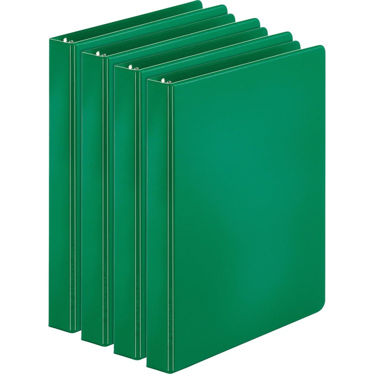 Business Source Binders, Round Rings, 1" Cap, 11"x8-1/2", 4/BD, Green (BSN28556BD) Pack of 4