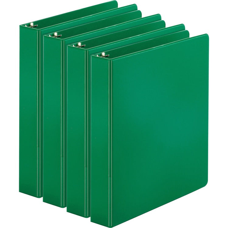 Business Source Binders, Round Rings, 1-1/2" Cap, 11"x8-1/2", 4/BD, Green (BSN28557BD) Pack of 4