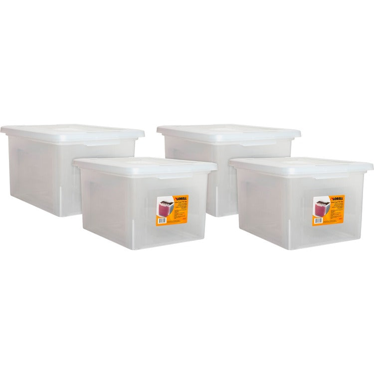 Lorell File Boxes, Legal/Letter, Stackable, 14-1/4"x18-1/8"x10-7/8", 4/CT, CL (LLR68925CT)