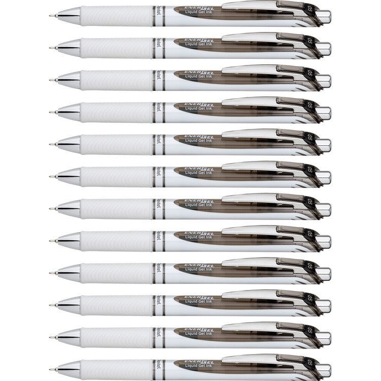 EnerGel Gel Pen, Retractable/Refillable, Needle Tip, 0.5mm, 12/DZ, Black Ink (PENBLN75PWADZ) 1 Dozen