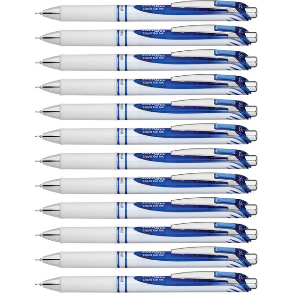 EnerGel Gel Pen, Retractable/Refillable, Needle Tip, 0.5mm, 12/DZ, Blue Ink (PENBLN75PWCDZ) 1 Dozen