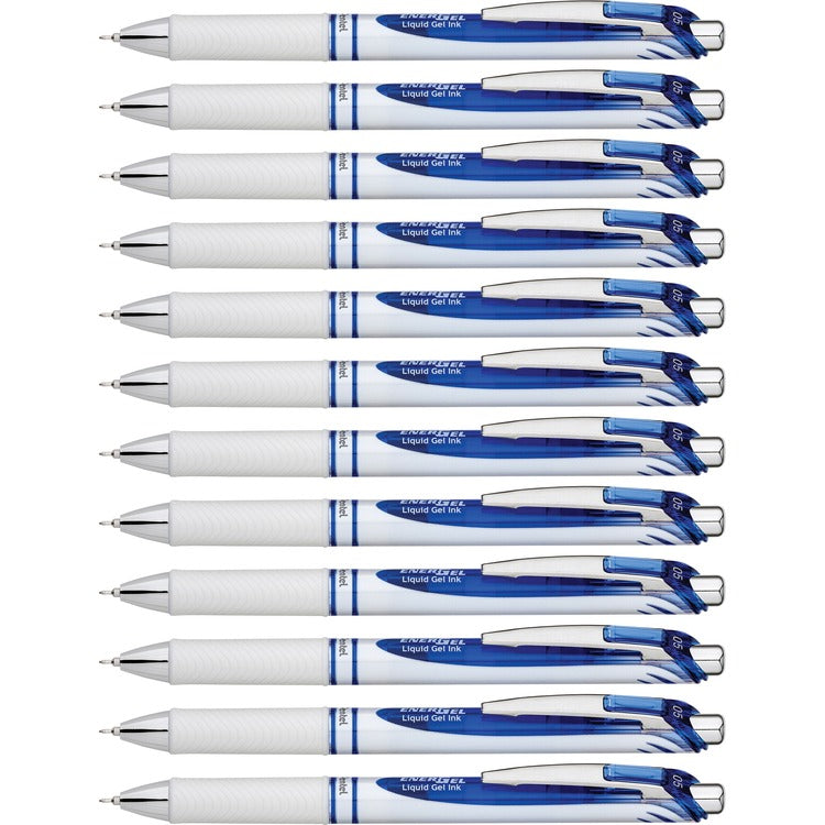 EnerGel Gel Pen, Retractable/Refillable, Needle Tip, 0.5mm, 12/DZ, Blue Ink (PENBLN75PWCDZ) 1 Dozen
