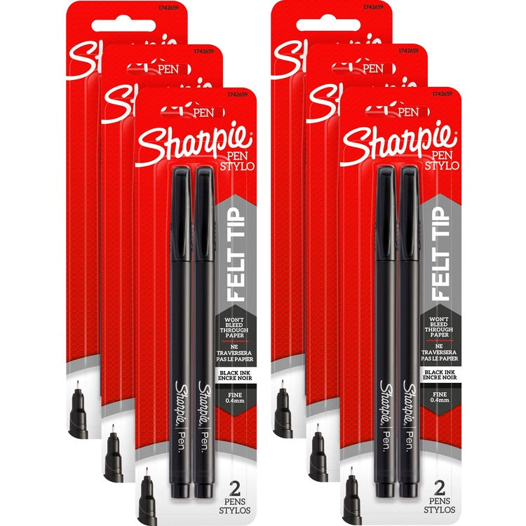 Sharpie Pen, Permanent, Fine Point, 12/BX, Black (SAN1742659BX)