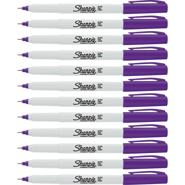 Sharpie Permanent Markers, Ultra-Fine, 12/BX, Purple (SAN37118BX)