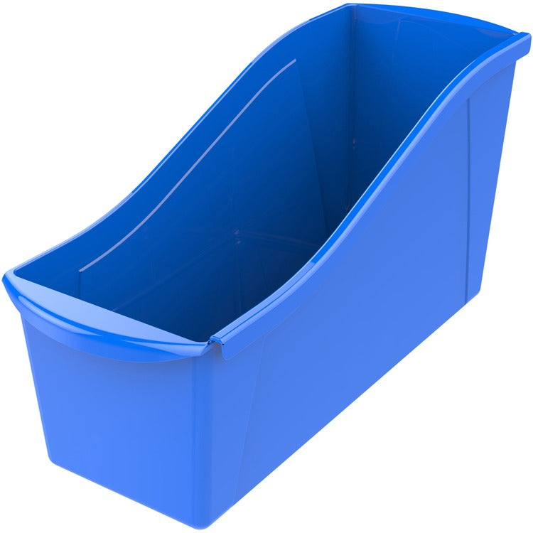 Storex Interlocking Book Bins, 5-3/10"Wx14-3/10"Lx7"H, 5/ST, Blue (STX71101U06C) Case of 6