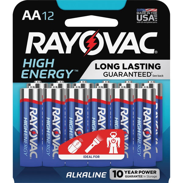 Rayovac Alkaline Batteries, AA High-Energy Premium, 144/CT (RAY81512KCT) Case of 144