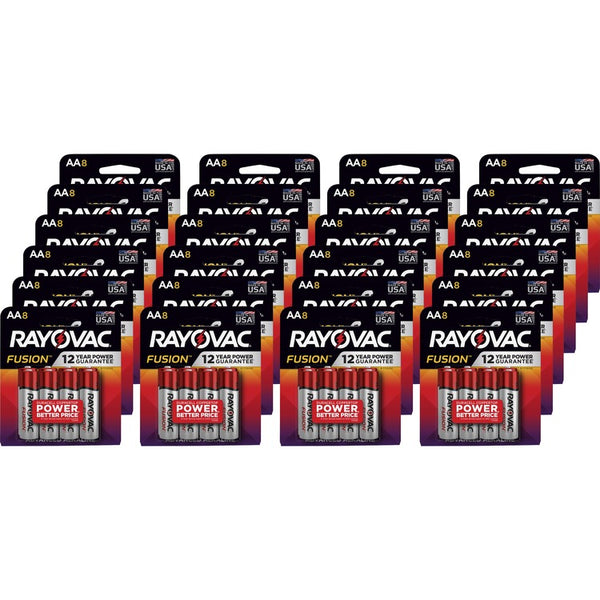 Rayovac Alkaline Batteries, AA Fusion, 192/CT (RAY8158TFUSKCT) Case of 192