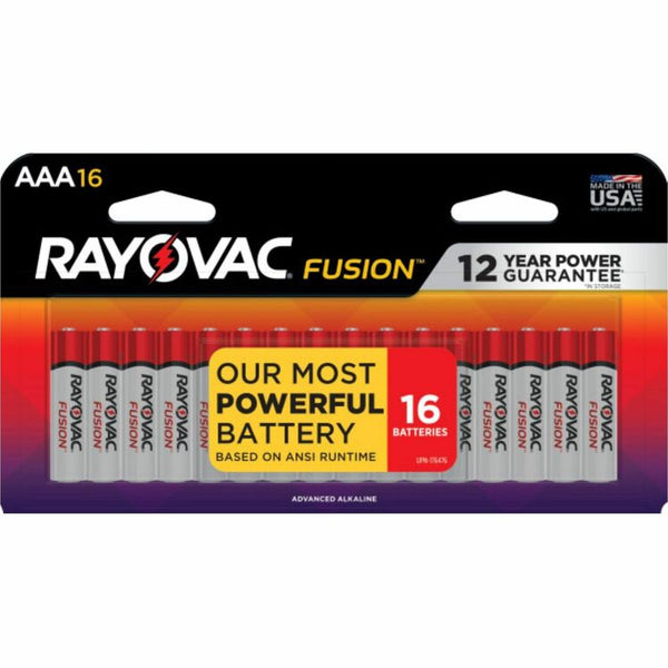 Rayovac Fusion Advanced Alkaline AAA Batteries, 16/Pack (RAY82416LTFUSK) Pack of 16