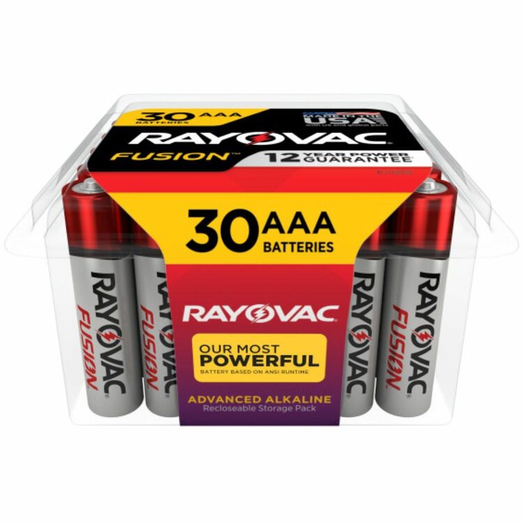 Rayovac Alkaline Batteries, AAA Fusion, 30/PK (RAY82430PPTFUSK) Pack of 30
