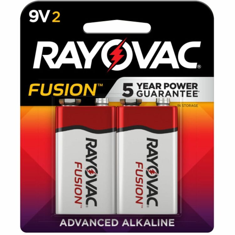 Rayovac Fusion Advanced Alkaline Batteries, 9V, 2/Pack (RAYA16042TFUSK) Pack of 2