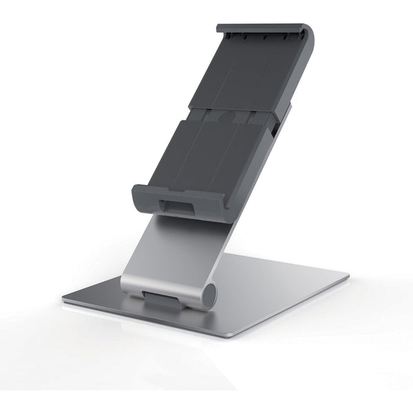 DURABLE TABLET HOLDER Desk Stand - Fits most 7"-13" Tablets, 360 Degrees Rotation with Anti-Theft Device, Silver/Charcoal (DBL893023) Each