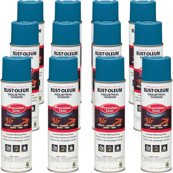 Rust-Oleum Marking Paint Spray, Water-Based, 17 oz, 12/CT, APWA Caution BE (RST203031CT) Case of 12
