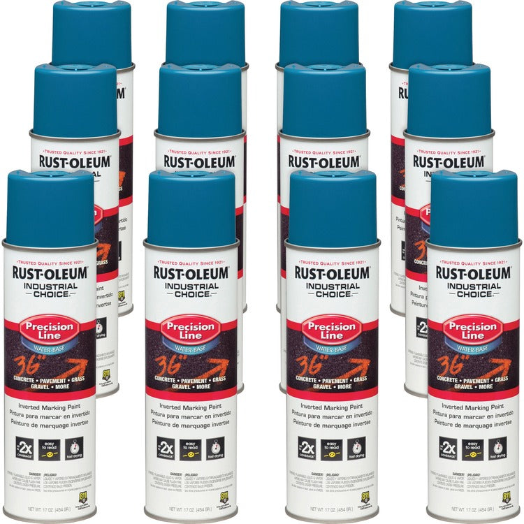 Rust-Oleum Marking Paint Spray, Water-Based, 17 oz, 12/CT, APWA Caution BE (RST203031CT) Case of 12
