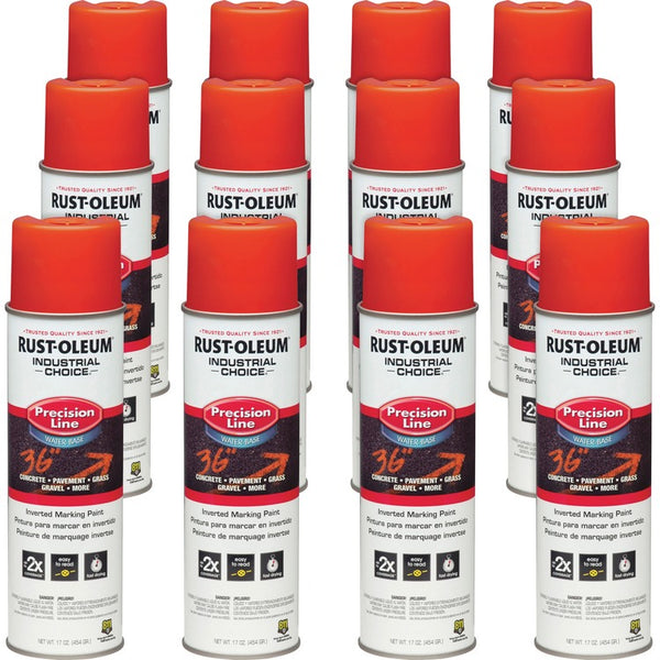 Rust-Oleum Marking Paint Spray, Water-Based, 17 oz, 12/CT, Alert Orange (RST203035CT) Case of 12