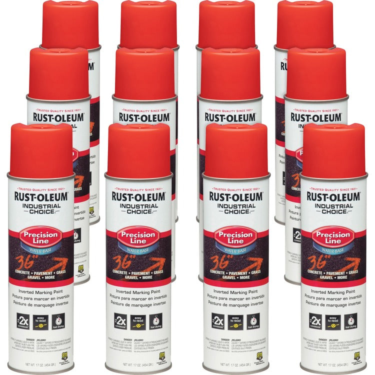 Rust-Oleum Marking Paint Spray, Water-Based, 17 oz, 12/CT, Safety Red ...